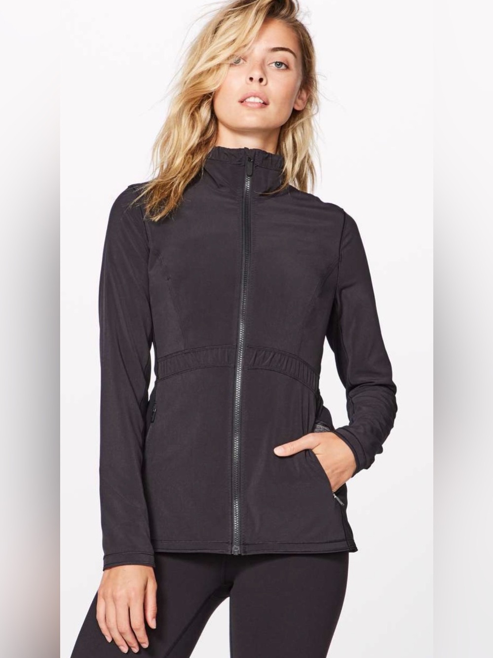 Lululemon Round Trip Jacket Black Size 8  Slim Fit Ultra Light $118